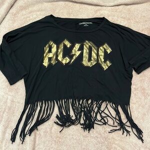LIVE NATION MERCHANDISE BLACK FRINGE AC/DC ROCK BAND